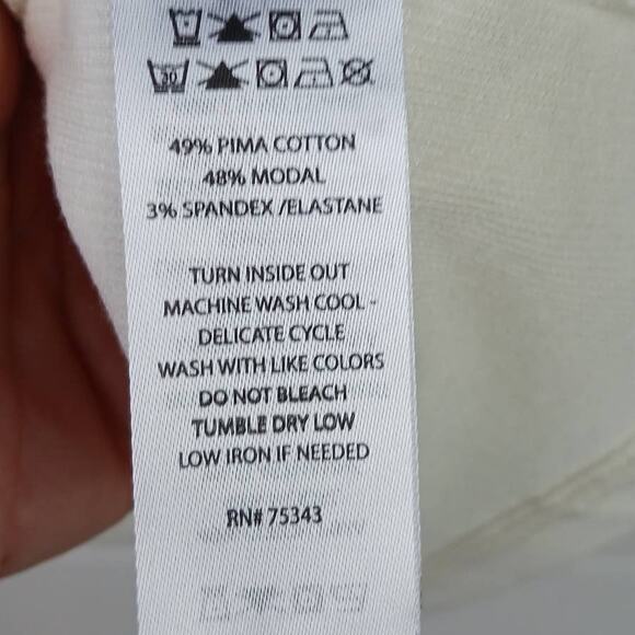 Joie SZ XL Cream Pima Cotton Ribbed Turtleneck NWT - Picture 6 of 6